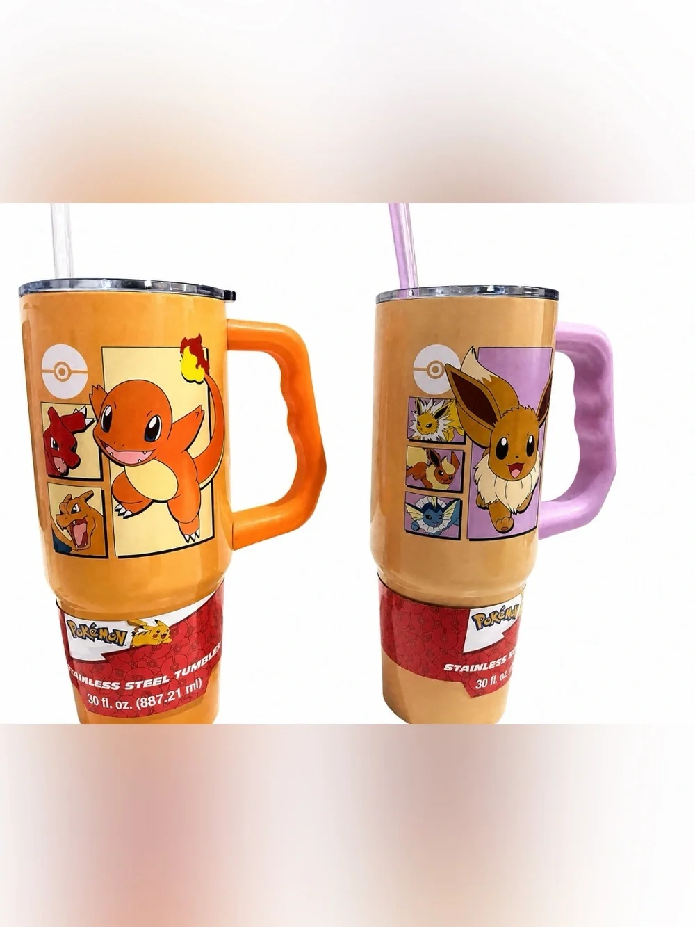 Pokémon 30oz Stainless Steel Tumbler set of 4 Pikachu Gengar Charizard Eevee